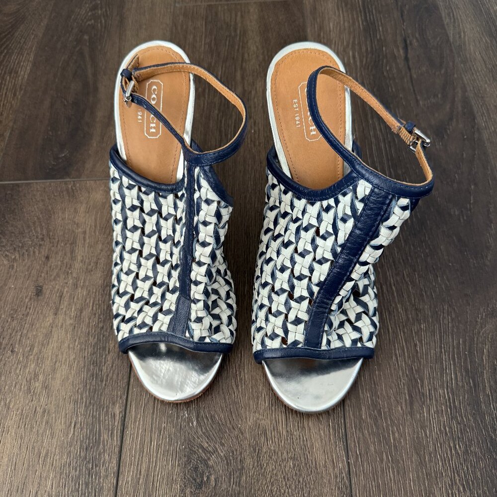 COACH - Leela Heels - Blue/White/Silver - 39 ( 9 )